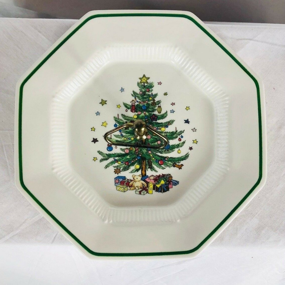 🎄Nikko Christmas Tree Serving Plate w/Handle🍪